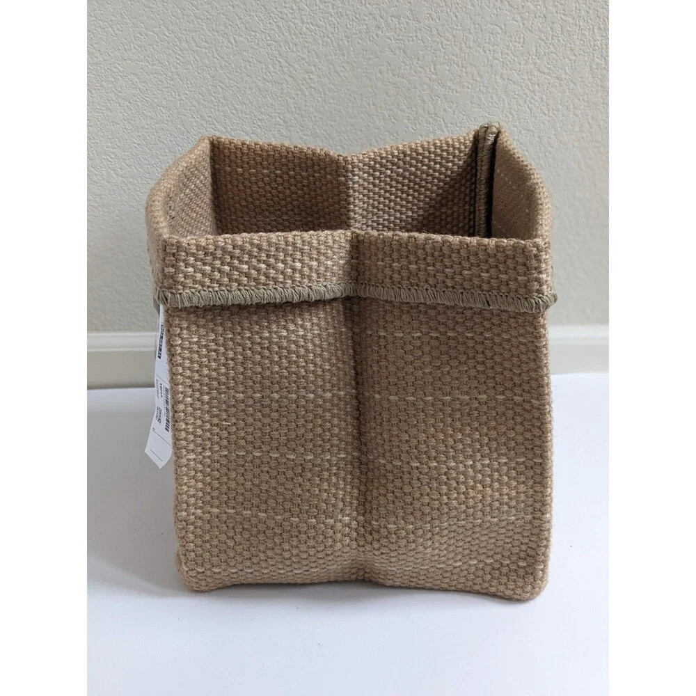 IKEA BASSÅNG Woven Storage Basket Bin Natural Jute Look 11x11x11 New with‎ Tags